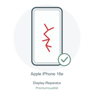 Illustration: iPhone 16e – Display-Reparatur – Premiumqualität