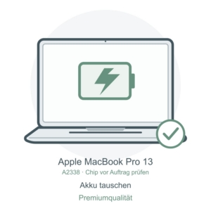 A2338 Akku tauschen in Premiumqualität – Reparatursymbol für MacBook Pro 13″ M1 / M2