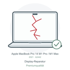 A2442 Display-Reparatur in Premiumqualität – Reparatursymbol für MacBook Pro 14″ M1 Pro / M1 Max