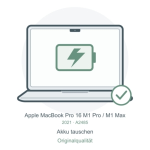 A2485 Originalakku tauschen – Reparatursymbol für MacBook Pro 16″ M1 Pro / M1 Max