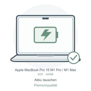 A2485 Akku tauschen in Premiumqualität – Reparatursymbol für MacBook Pro 16″ M1 Pro / M1 Max