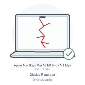 A2485 Originaldisplay tauschen – Reparatursymbol für MacBook Pro 16″ M1 Pro / M1 Max