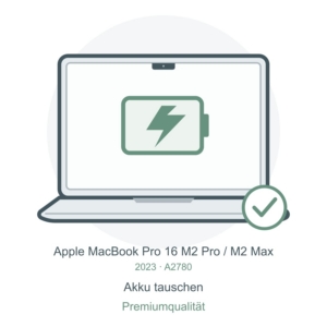 A2780 Akku tauschen in Premiumqualität – Reparatursymbol für MacBook Pro 16″ M2 Pro / M2 Max