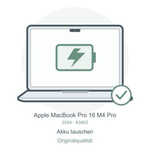 A3403 Originalakku tauschen – Reparatursymbol für MacBook Pro 16″ M4 Pro
