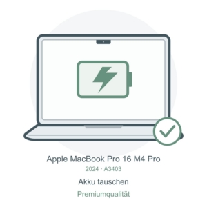 A3403 Akku tauschen in Premiumqualität – Reparatursymbol für MacBook Pro 16″ M4 Pro