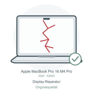 A3403 Originaldisplay tauschen – Reparatursymbol für MacBook Pro 16″ M4 Pro
